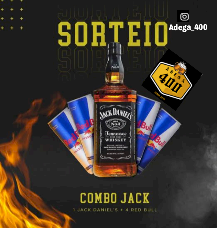 Rifa Combo de Jack Daniel's com 5 red Bull e 5 gelo